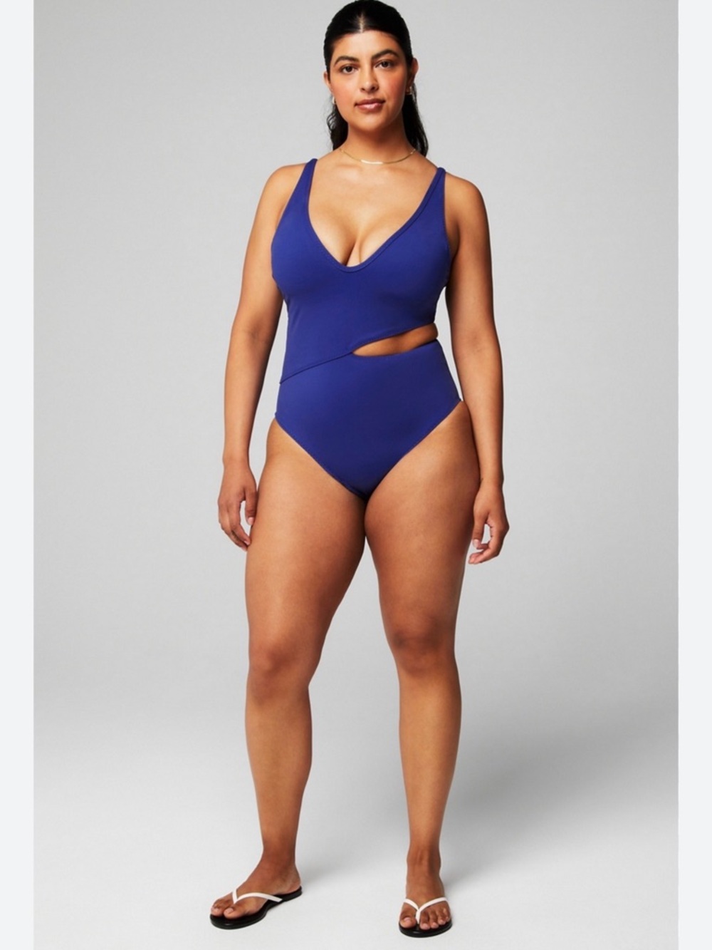 Fabletics Deep Periwinkle One-Piece Swimsuit with V-Neck